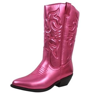 Pink Metallic Cowboy Pull On Boot in original box